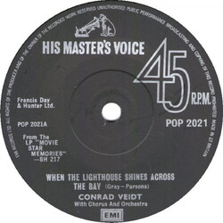 Conrad Veidt / Frances Day When The Lighthouse Shines Across The Bay / Me And My Dog USED VINYL 7INCH 45 RPM SINGLE
