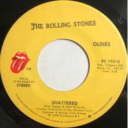 The Rolling Stones Shattered USED VINYL 7INCH 45 RPM SINGLE REISSUE