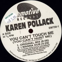Karen Pollard You Can't Touch Me (You Can't Hurt Me) USED VINYL 12INCH 33 S RPM