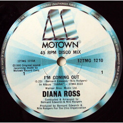 Diana Ross I'm Coming Out USED VINYL 12INCH 45 RPM SINGLE