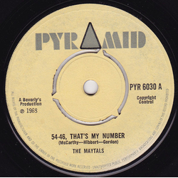 The Maytals / Roland Alphonso 54-46, That's My Number / Dreamland Vinyl 7" USED