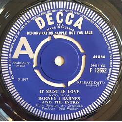 Barney J Barnes And The Intro It Must Be Love USED VINYL 7INCH