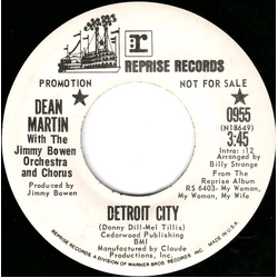 Dean Martin / Jimmy Bowen Orchestra & Chorus Detroit City / Turn The World Around Vinyl 7" USED