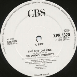 Big Audio Dynamite The Bottom Line VINYL 12" USED