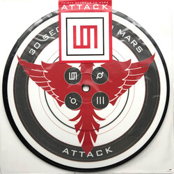 30 Seconds To Mars Attack USED VINYL 7INCH 45 RPM LIMITED EDITION NUMBERED PICTURE DISC