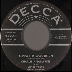 Charlie Applewhite A Prayer Was Born USED VINYL 7INCH 45 RPM