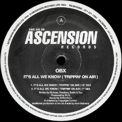 OBX It's All We Know (Trippin' On Air) USED VINYL 12INCH 33 S RPM