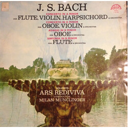 Johann Sebastian Bach / Ars Rediviva Ensemble / Milan Munclinger Concertos, Adagio, Sinfonia Vinyl LP USED