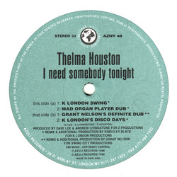 Thelma Houston I Need Somebody Tonight (Remixes By K London & Grant Nelson) USED VINYL 12INCH 33 S RPM