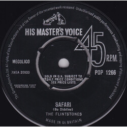 The Flintstones (4) Safari / Work Out USED VINYL 7INCH 45 RPM SINGLE