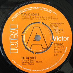 David Bowie Be My Wife / Speed Of Life USED VINYL 7INCH 45 RPM SINGLE PROMO STEREO