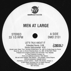 Men At Large Let's Talk About It USED VINYL 12INCH 33 S RPM PROMO STEREO