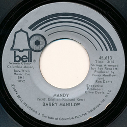 Barry Manilow Mandy Vinyl 7" USED