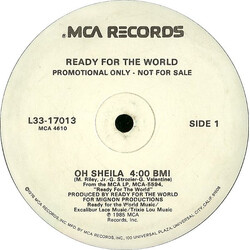 Ready For The World Oh Sheila USED VINYL 12INCH PROMO 33 S RPM