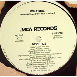 Immature Never Lie USED VINYL 12INCH 33 S RPM SINGLE PROMO