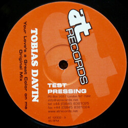 Tobias Davin Your Love's A Great Color On Me USED VINYL 12INCH 45 RPM TEST PRESSING