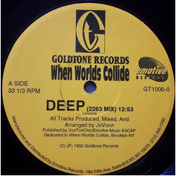 When Worlds Collide Deep / Jus Luv USED VINYL 12INCH 33 S RPM