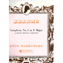 Johannes Brahms / Otto Klemperer / Philharmonia Orchestra Symphony No. 3 In F Major / Academic Festival Overture Vinyl LP USED