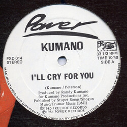 Kumano I'll Cry For You USED VINYL 12INCH 33 S RPM STEREO