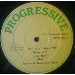 Ronnie Davis / Ringo (5) You Don't Want Me; Gun Man Vinyl 12" USED