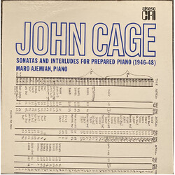 John Cage Sonatas And Interludes For Prepared Piano (1946-48) Vinyl LP USED