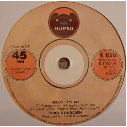 Todd Rundgren Hello It's Me USED VINYL 7INCH 45 RPM SINGLE