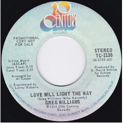 Greg Williams (5) Love Will Light The Way USED VINYL 7INCH 45 RPM PROMO STEREO MONO