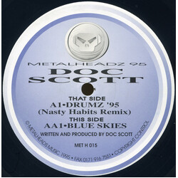 Doc Scott Drumz '95 (Nasty Habits Remix) / Blue Skies USED VINYL 12INCH 33 S RPM