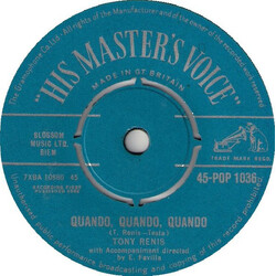 Tony Renis Quando Quando Quando USED VINYL 7INCH 45 RPM SINGLE
