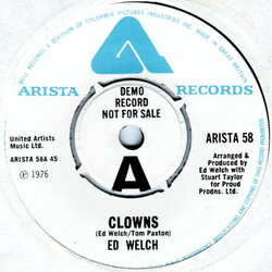 Ed Welch Clowns USED VINYL 7INCH 45 RPM SINGLE PROMO