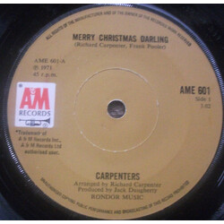 Carpenters Merry Christmas Darling USED VINYL 7INCH 45 RPM SINGLE