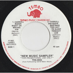 Carroll Baker New Music Sampler USED VINYL 7INCH 45 RPM PROMO SAMPLER