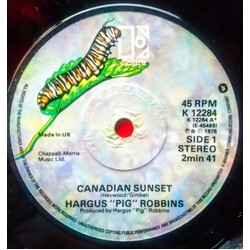 Hargus Robbins Canadian Sunset USED VINYL 7INCH 45 RPM SINGLE STEREO