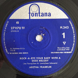 Aretha Franklin Rock-A-Bye Your Baby With A Dixie Melody USED VINYL 7INCH 45 RPM