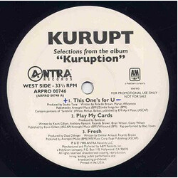 Kurupt Selections From The Album "Kuruption" USED VINYL 12INCH 33 S RPM PROMO SAMPLER STEREO