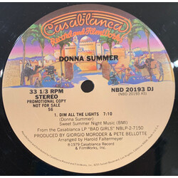 Donna Summer Dim All The Lights USED VINYL 12INCH PROMO SINGLE SIDED 33 S RPM