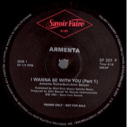 Armenta I Wanna Be With You USED VINYL 12INCH 33 S RPM PROMO