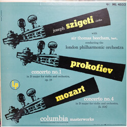 Joseph Szigeti / Sir Thomas Beecham / London Philharmonic Orchestra / Sergei Prokofiev / Wolfgang Amadeus Mozart Concerto No. 1 In D Major For Violin 