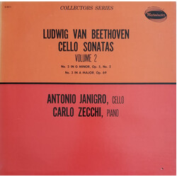Ludwig van Beethoven / Antonio Janigro / Carlo Zecchi Cello Sonatas Volume 2 Vinyl LP USED