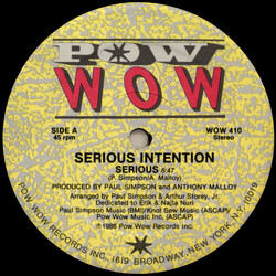 Serious Intention Serious USED VINYL 12INCH 45 RPM