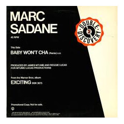 Marc Sadane / Miss Piggy Baby Won't Cha (Remix) / Stereau Warmup / Exercise Your Rights USED VINYL 12INCH PROMO 45 RPM