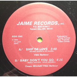 Vicky Barbour / Dwain Mitchell Ship Of Love USED VINYL 12INCH 45 RPM SINGLE