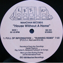 Full Of Information / Unknown Artist House Without A Home USED VINYL 12INCH 33 S RPM