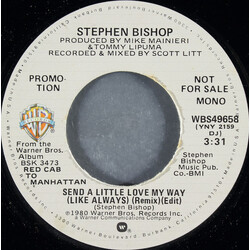 Stephen Bishop Send A Little Love My Way (Like Always) Vinyl 7" USED