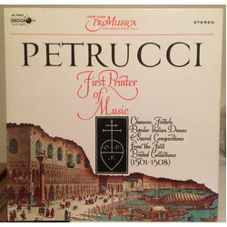 New York Pro Musica / John Reeves White Petrucci, First Printer Of Music Vinyl LP USED