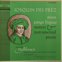 Josquin Des Prés / New York Pro Musica Missa Pange Lingua / Motets & Instrumental Pieces Vinyl LP USED