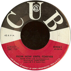 Adam Faith From Now Until Forever USED VINYL 7INCH 45 RPM SINGLE