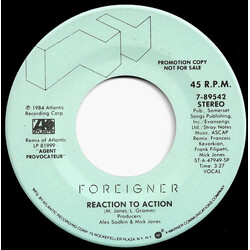 Foreigner Reaction To Action USED VINYL 7INCH 45 RPM SINGLE PROMO