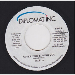 Sizzla Never Stop Loving You USED VINYL 7INCH 45 RPM