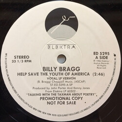 Billy Bragg Help Save The Youth Of America USED VINYL 12INCH 33 S RPM PROMO STEREO